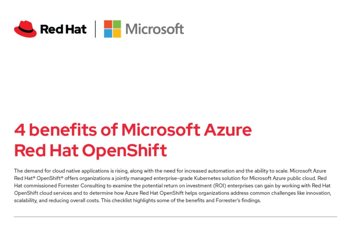4 benefits of Microsoft Azure Red Hat OpenShift